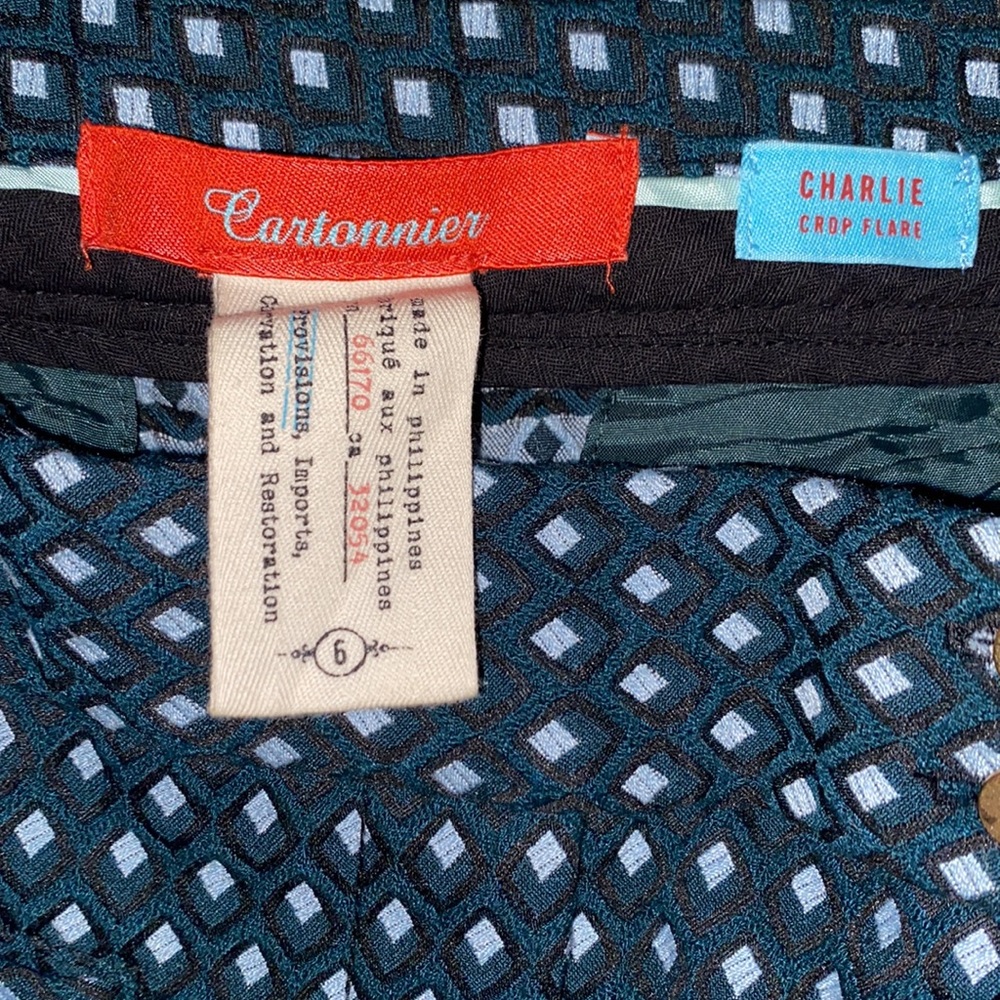 Anthropologie cartonnier charlie flare crop trouser size 6 - Picture 6 of 7
